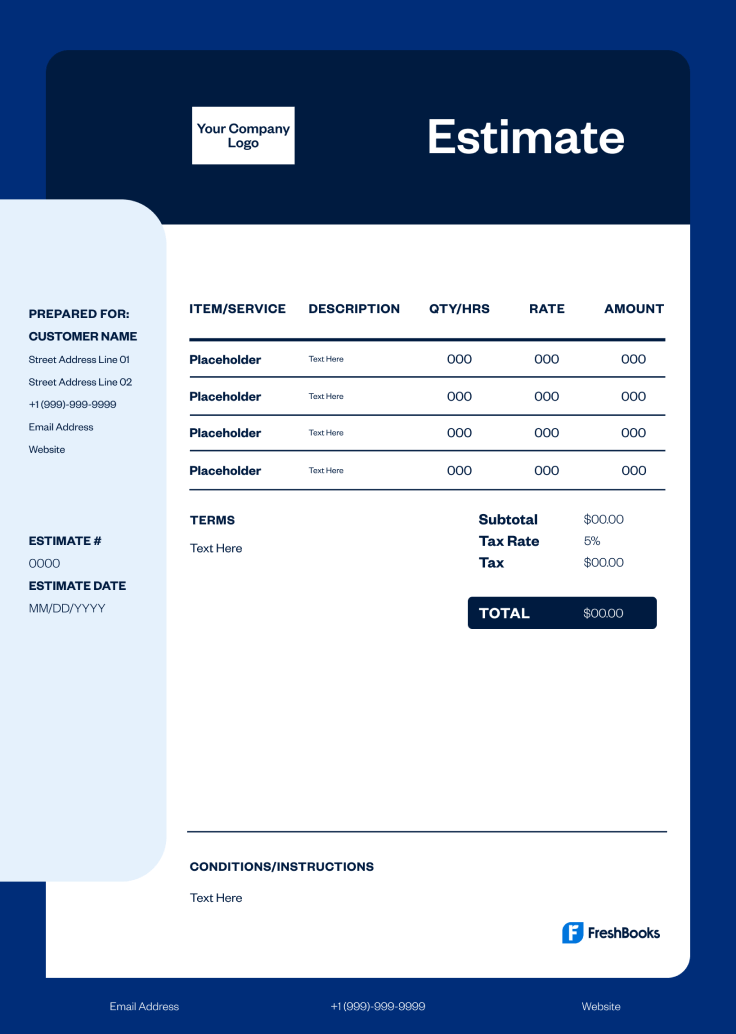 Estimate Template Style US - 06