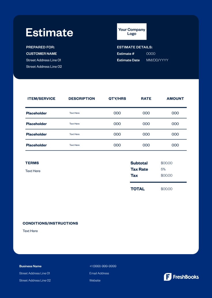 Drywall Estimate Template - Style 5