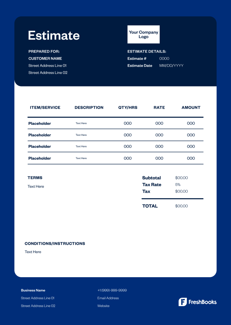 Electrical Estimate Template - Style 5