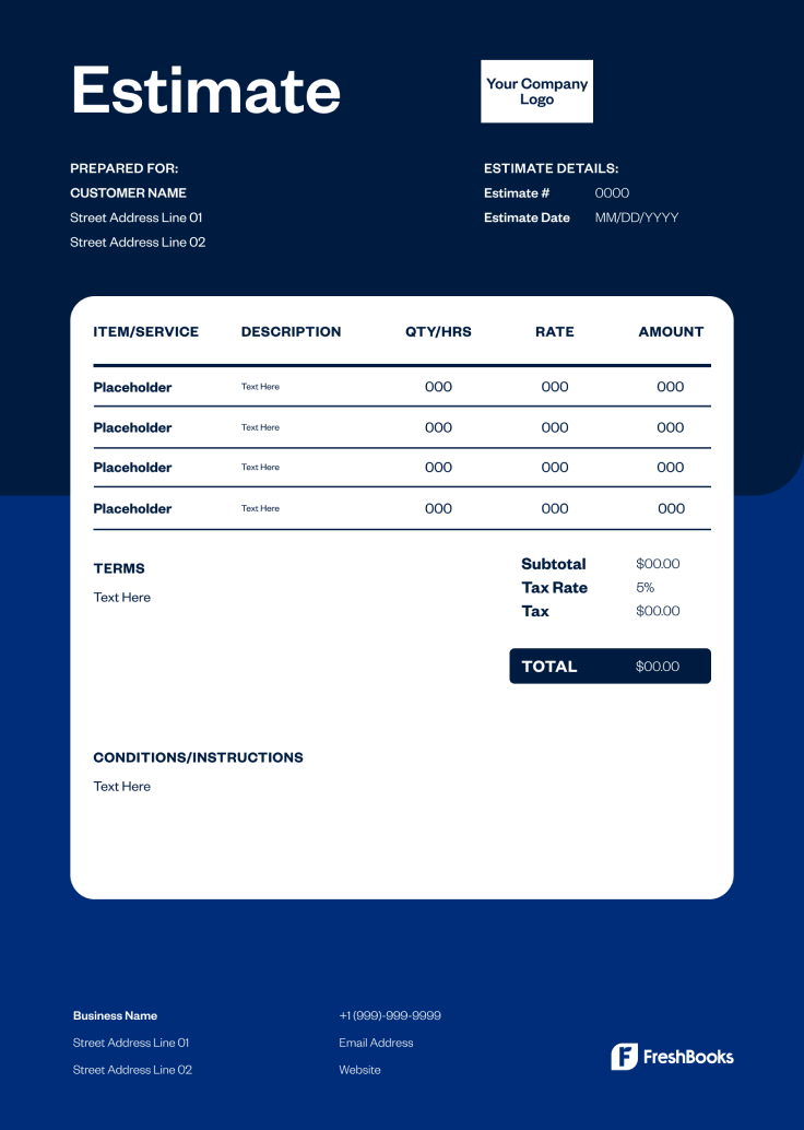 Estimate Template Style US - 11