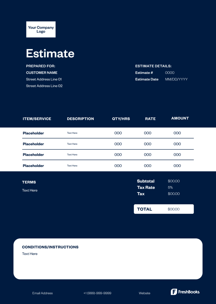 Pressure Washing Estimate Template - Style 9