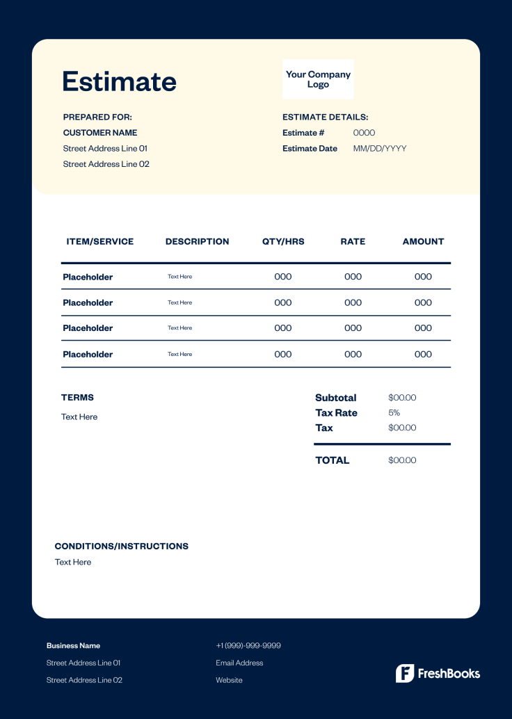 Tree Trimming Estimate Template - Style 4